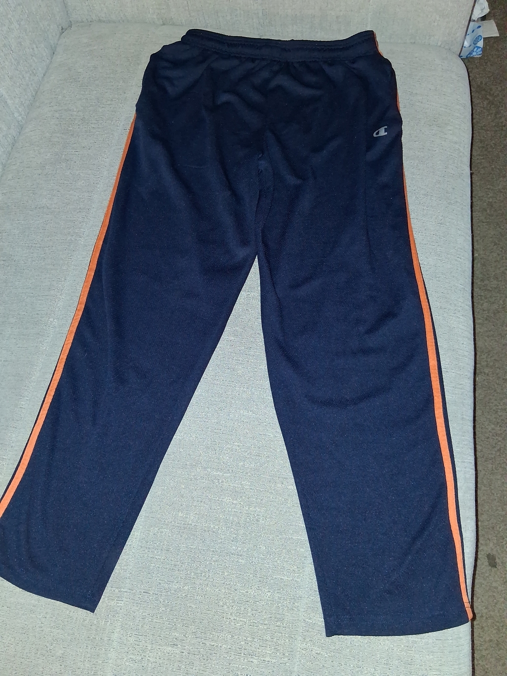 Champion Mens Navy Track Pants with Orange Stripe Sz XXL